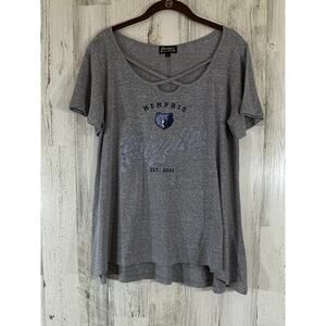 Gameday Couture‎ Memphis Grizzlies Womens Top Size Large Gray Thin Slub Knit